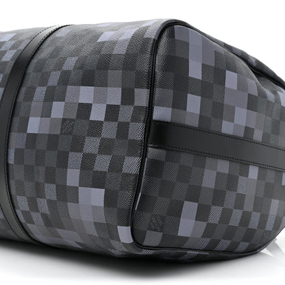 Louis Vuitton Damier Graphite Pixel Keepall Bandouliere 50 Gris 8 of 9
