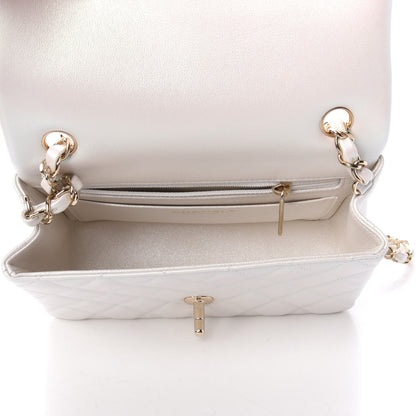 Chanel Iridescent Calfskin Quilted Mini Rectangular Flap White 5 of 9