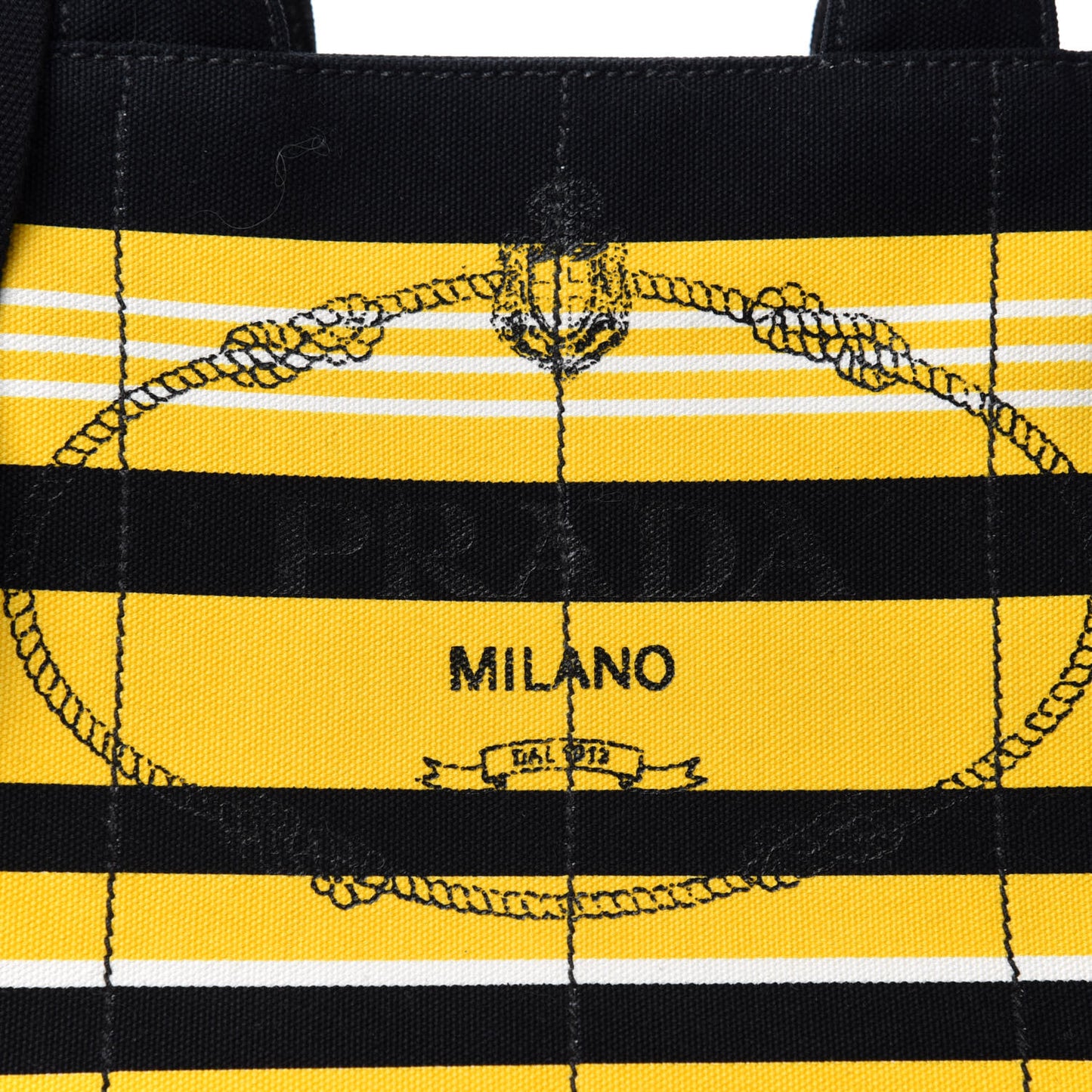 Canvas Canapa Righe Striped Logo Tote Yellow Black