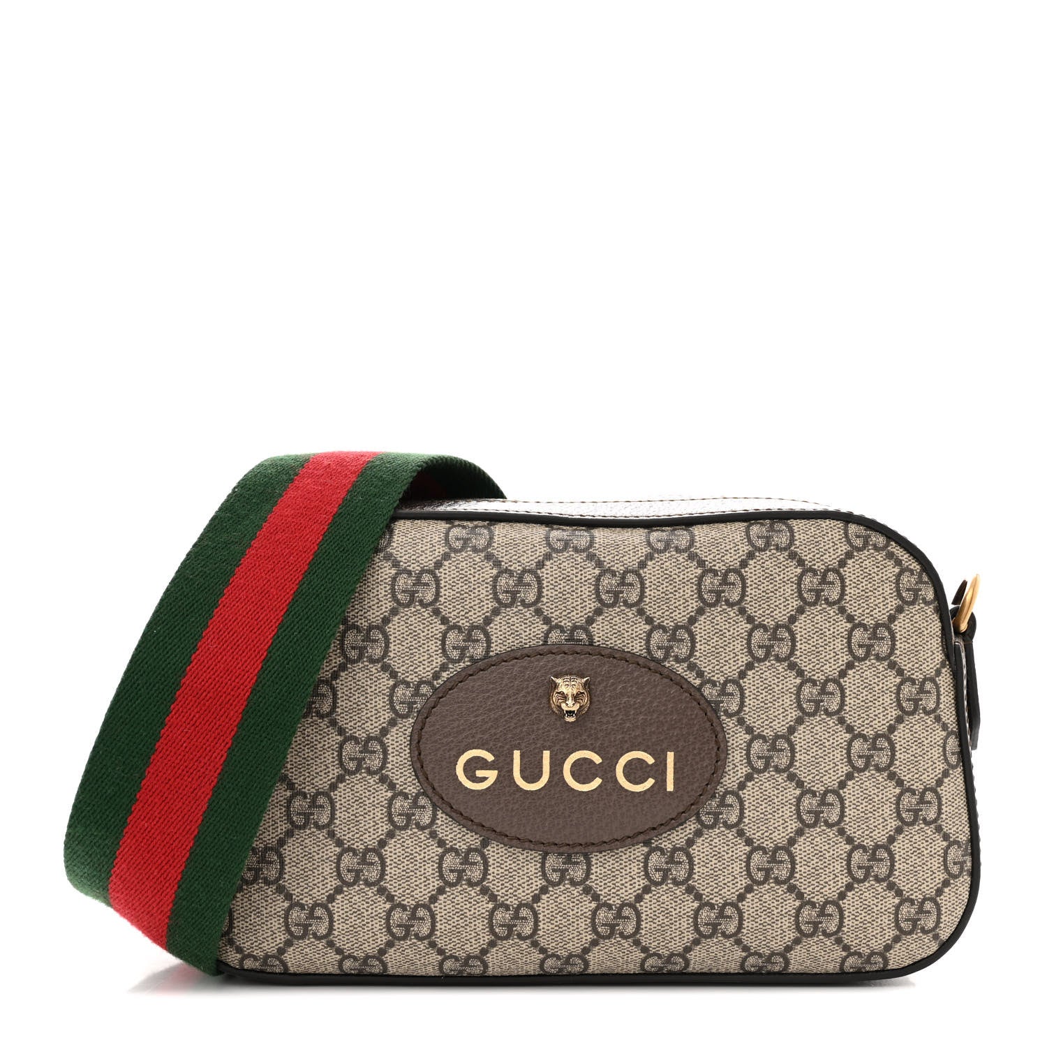 Gucci GG Supreme Monogram Web Neo Vintage Shoulder Bag Beige New Acero Crop 1 of 14