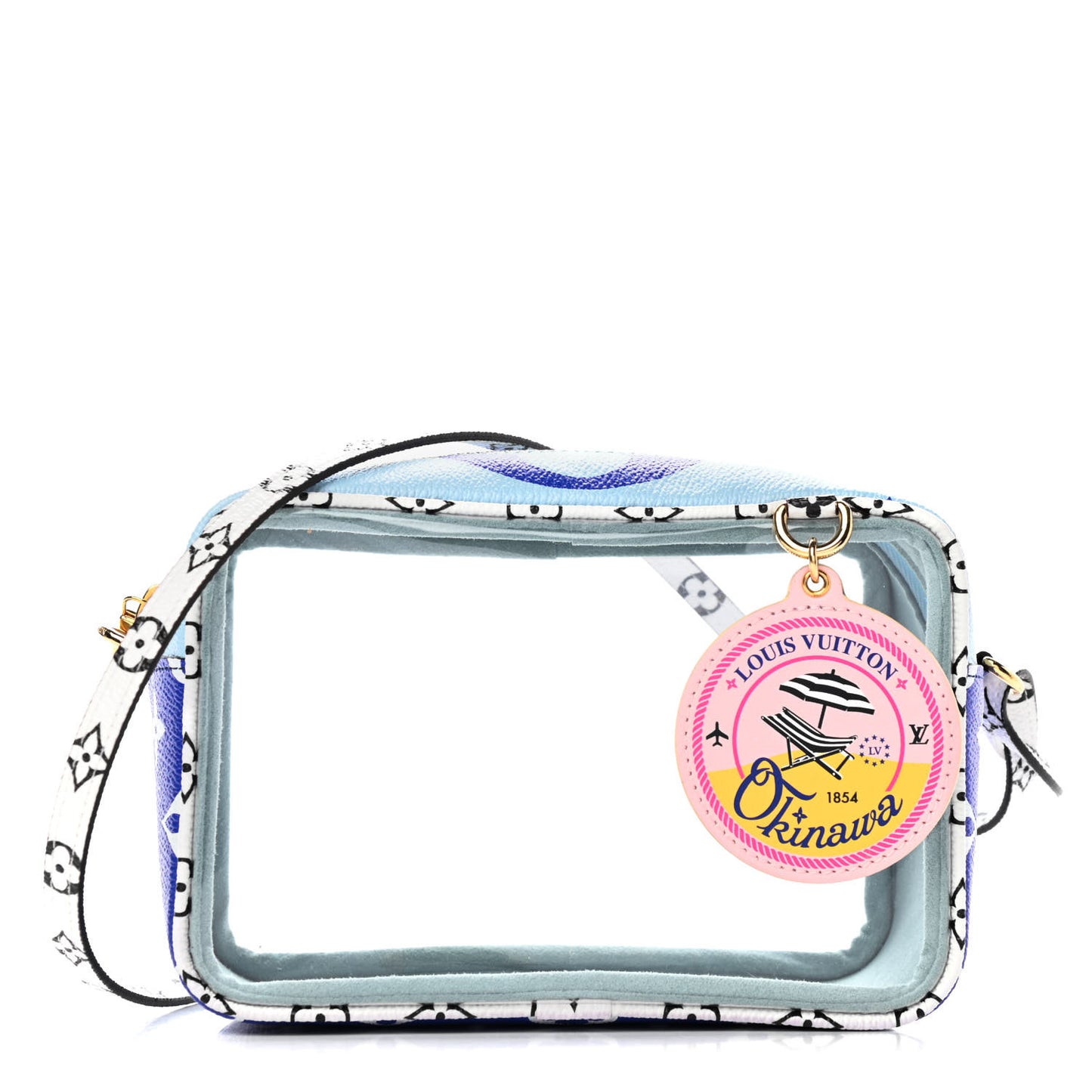 Monogram Giant Hawaii Beach Pouch Blue