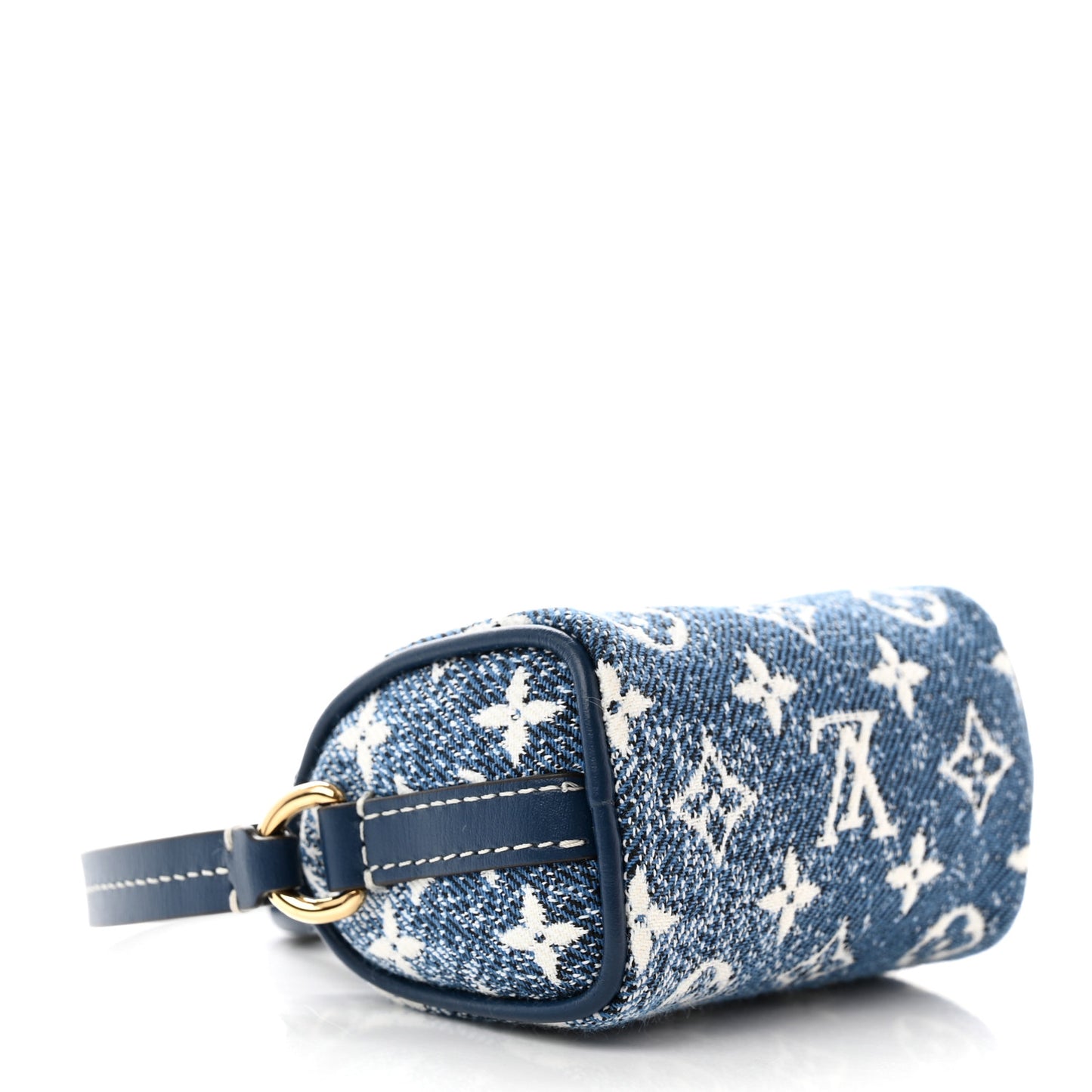 Denim Monogram Jacquard Micro Speedy Bag Charm Bleu
