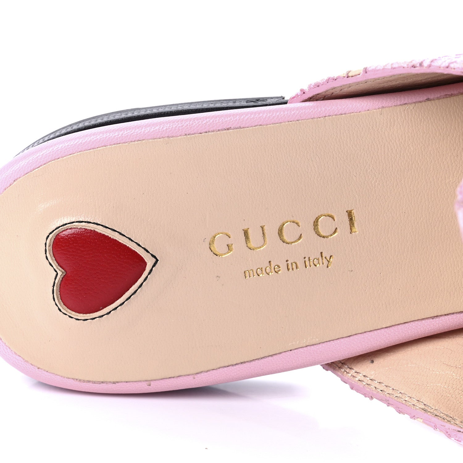 Gucci Lace Malaga Kid Womens Princetown Slippers 38 Sugar Pink Skin Rose 7 of 8
