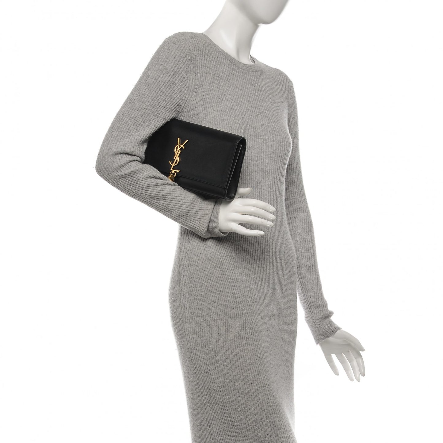 Calfskin Cassandre Tassel Clutch Black