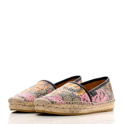 Gucci GG Supreme Monogram Bengal Espadrilles 36.5 Beige Crop Pink 3 of 17