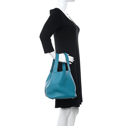 Hermes Taurillon Clemence Picotin Lock 22 MM Turquoise 2 of 10