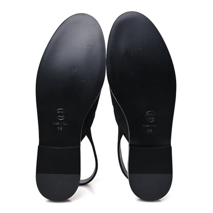 Chanel Suede Calfskin Slingback Loafers 38 Black 6 of 10
