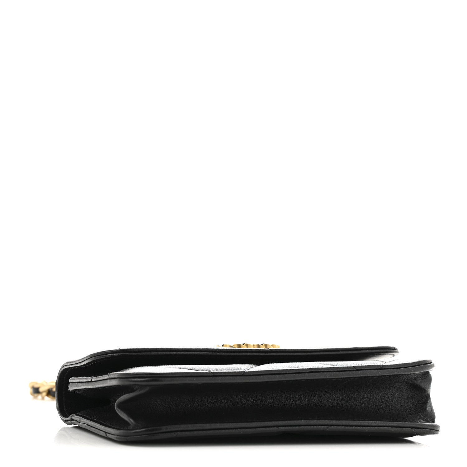 Chanel Lambskin Quilted Chanel 19 Flap Phone Holder With Chain Black 4 of 12