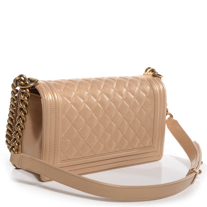 Chanel Pearl Calfskin Medium Boy Flap Gold 3 of 9