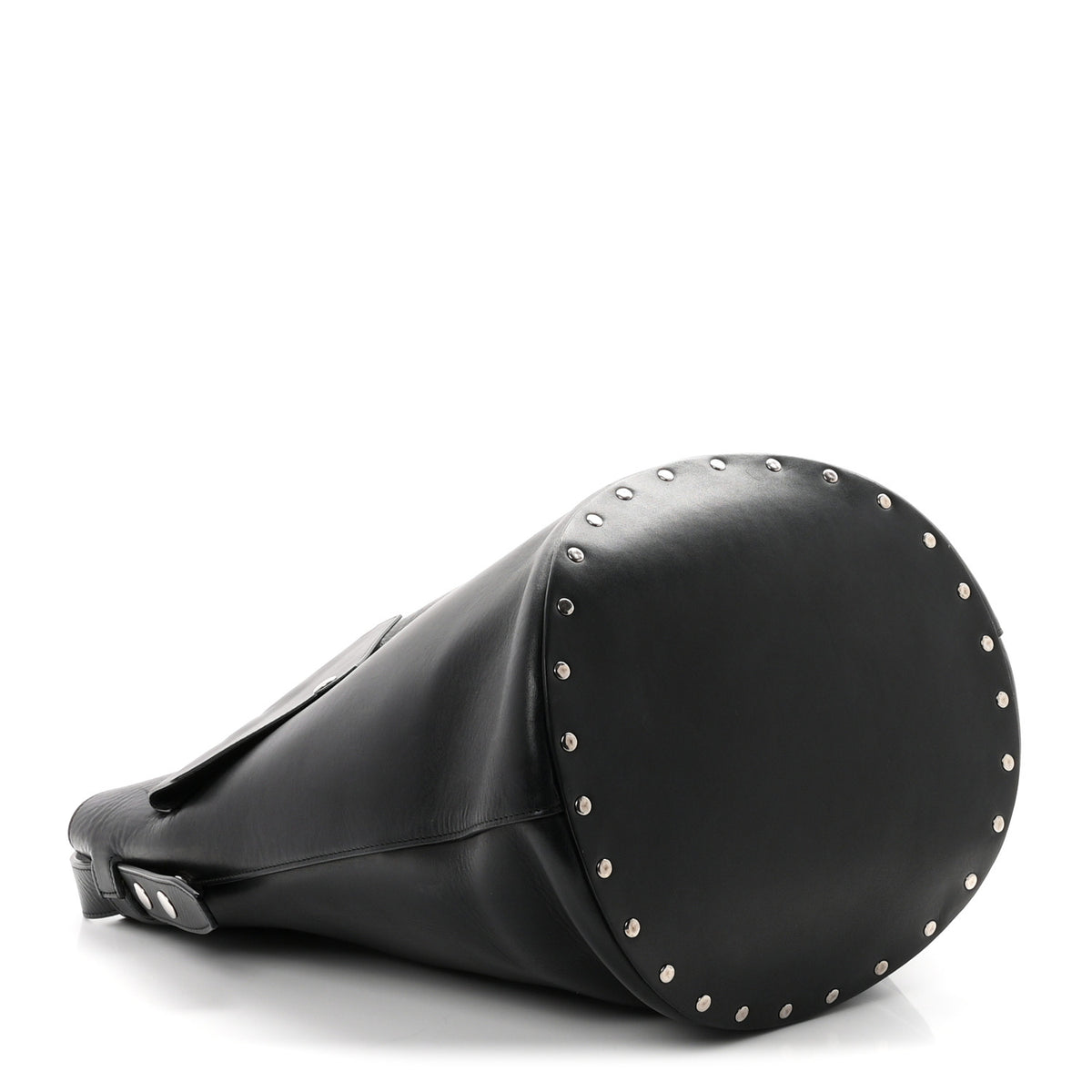 Natural Calfskin Biker Bucket Shoulder Bag Black Sunflower