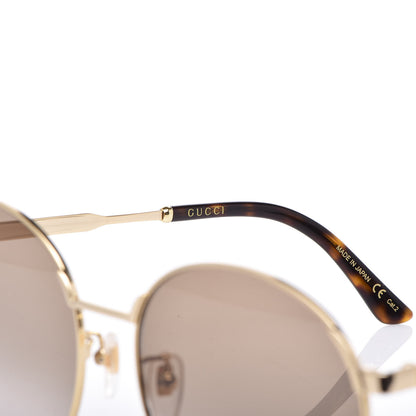 Gucci Web Round Sunglasses GG0206SK Gold 6 of 8