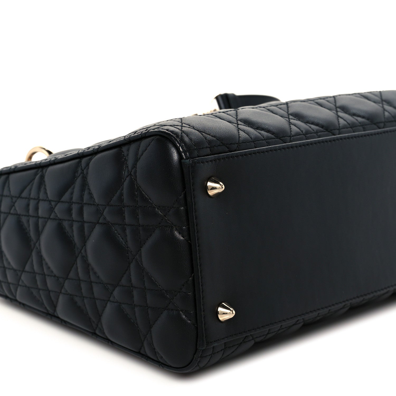 Christian Dior Lambskin Cannage Medium Lady Dior Black 9 of 10