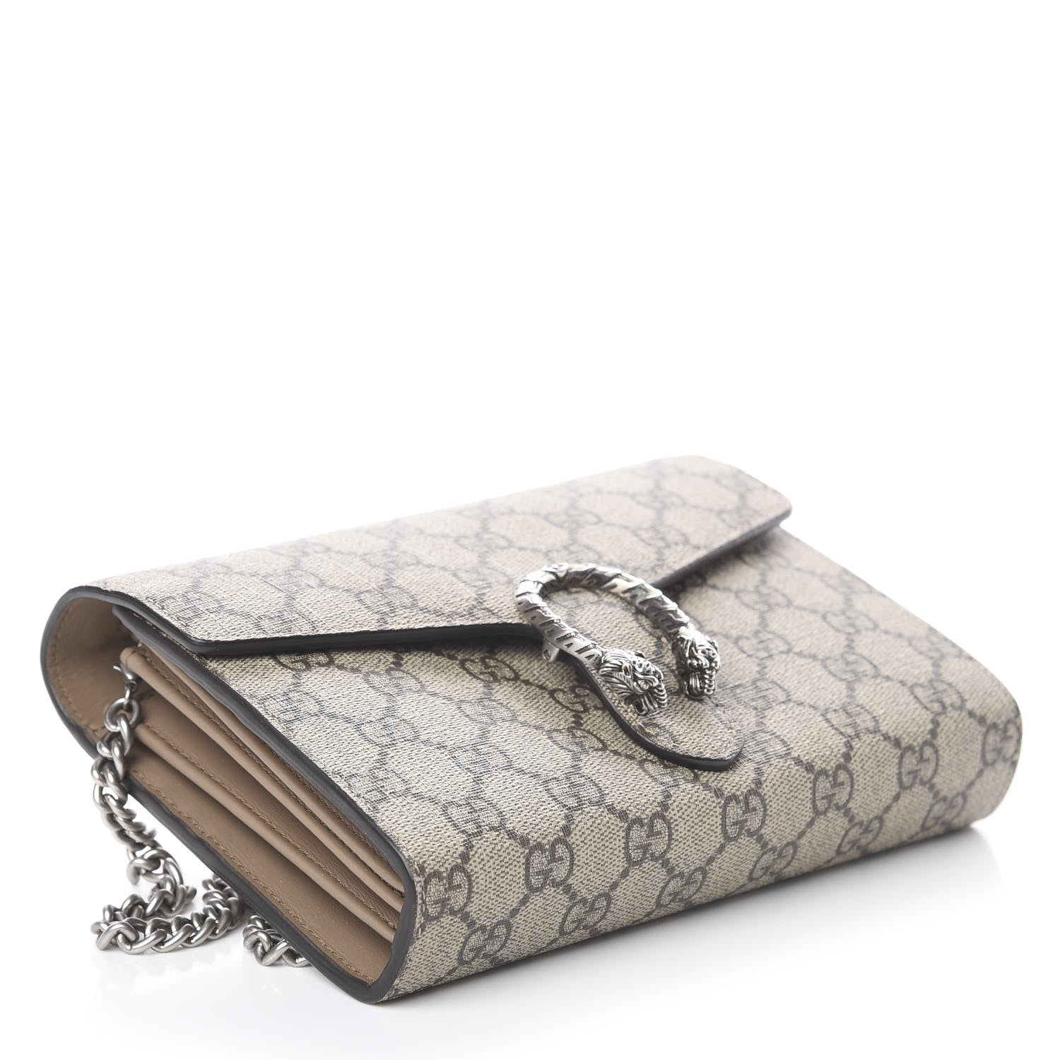 Gucci GG Supreme Monogram Mini Dionysus Chain Wallet Beige Taupe 3 of 8