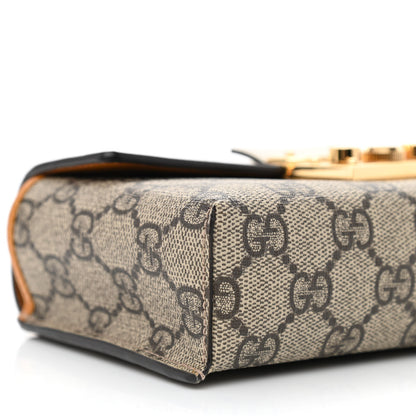 Gucci GG Supreme Monogram New Sakai Calfskin Mini Padlock Top Handle Shoulder Bag Beige Ebony Mystic White Sun Oil 8 of 11