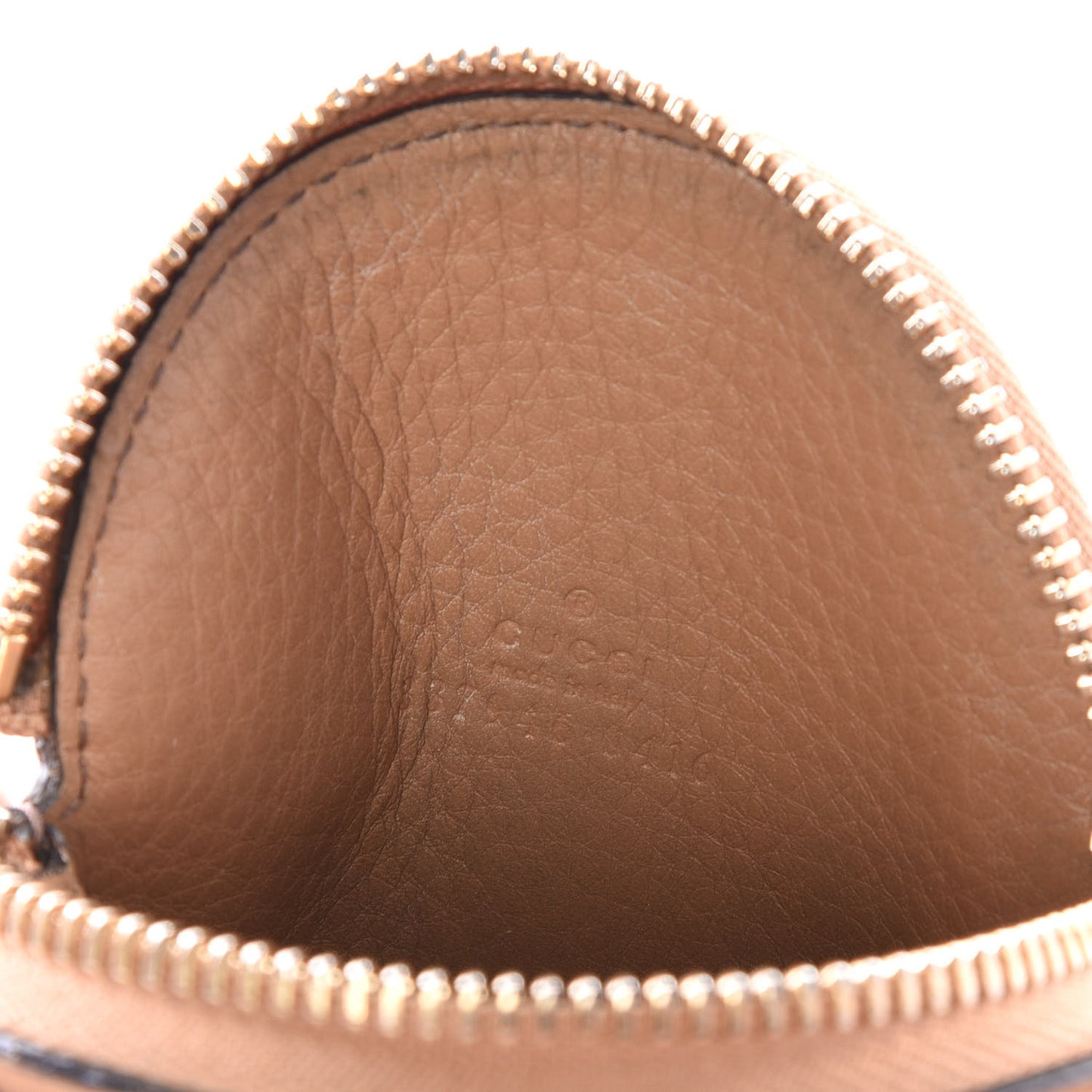 Pebbled Calfskin Round Coin Purse Pale Pink