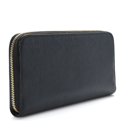 Prada Vitello Move Bi-Color Zip Around Wallet Black Lacca 3 of 10