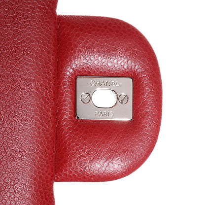 Chanel Caviar Quilted Jumbo Double Flap Red 8 of 9