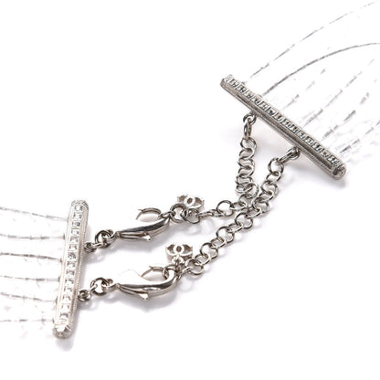 Chanel Crystal CC Multi Strand Long Chain Necklace Transparent 4 of 5