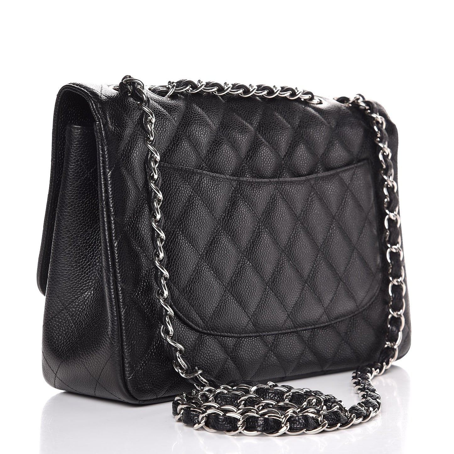 Caviar Quilted Jumbo Single Flap Black