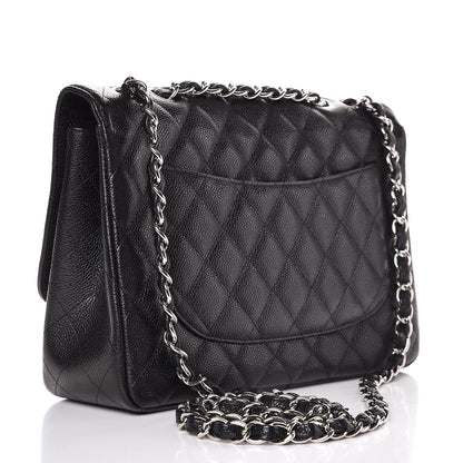 Chanel Caviar Quilted Jumbo Single Flap Black 3 of 7