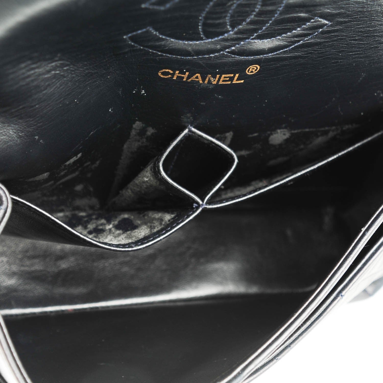 Chanel Lambskin Quilted Medium Double Flap Navy 12 of 12