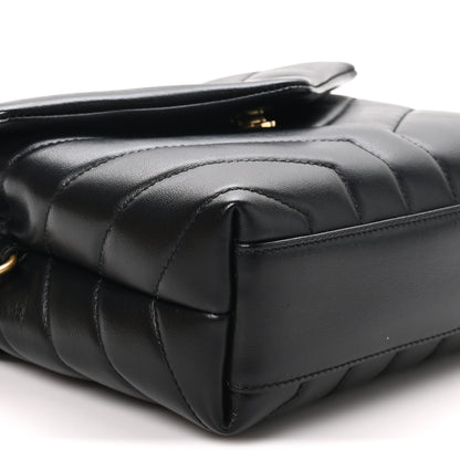 Saint Laurent Calfskin Y Quilted Monogram Toy Loulou Crossbody Bag Black 8 of 10