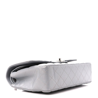 Chanel Metallic Lambskin Quilted Medium Double Flap Silver 4 of 12