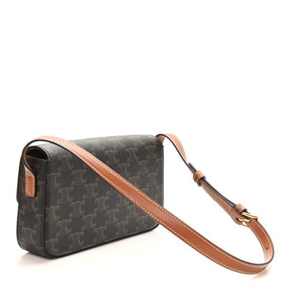 Celine Canvas Calfskin Triomphe Shoulder Bag Tan 3 of 9