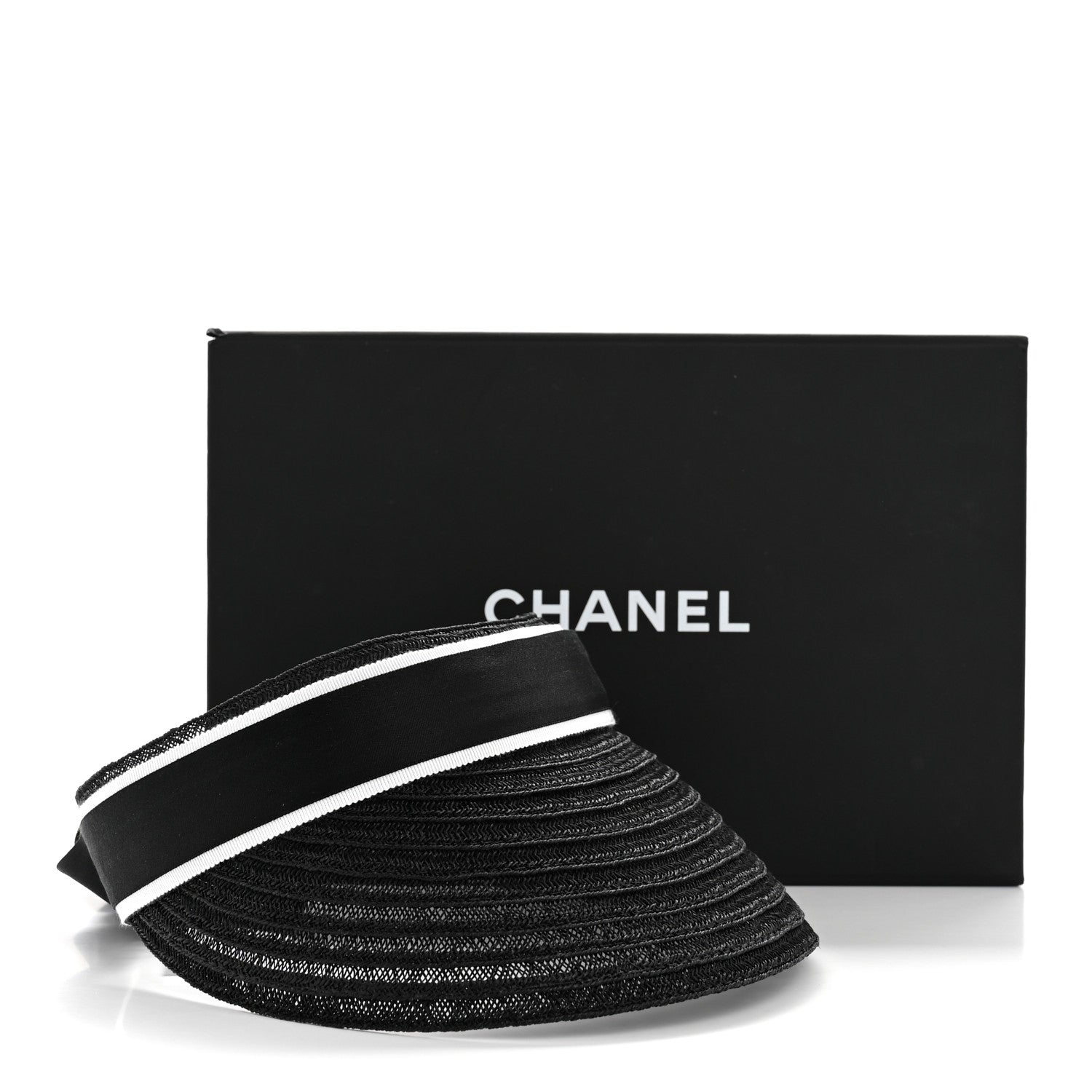Chanel Abaca Cotton Ribbon Visor M Black 8 of 8