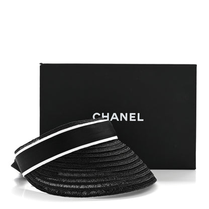 Chanel Abaca Cotton Ribbon Visor M Black 8 of 8