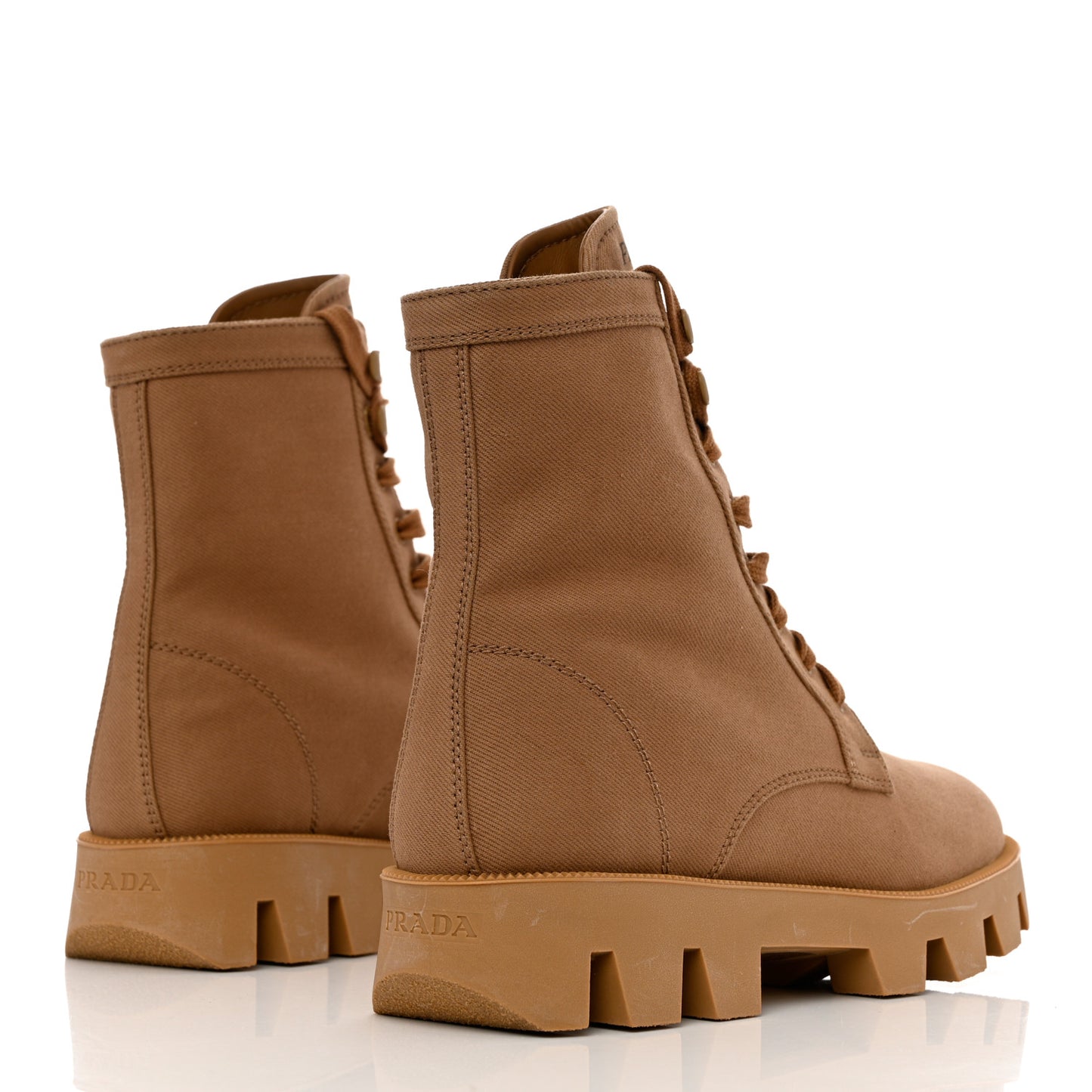 Washed Denim Rocksand 45mm Combat Boots 40 Kaki