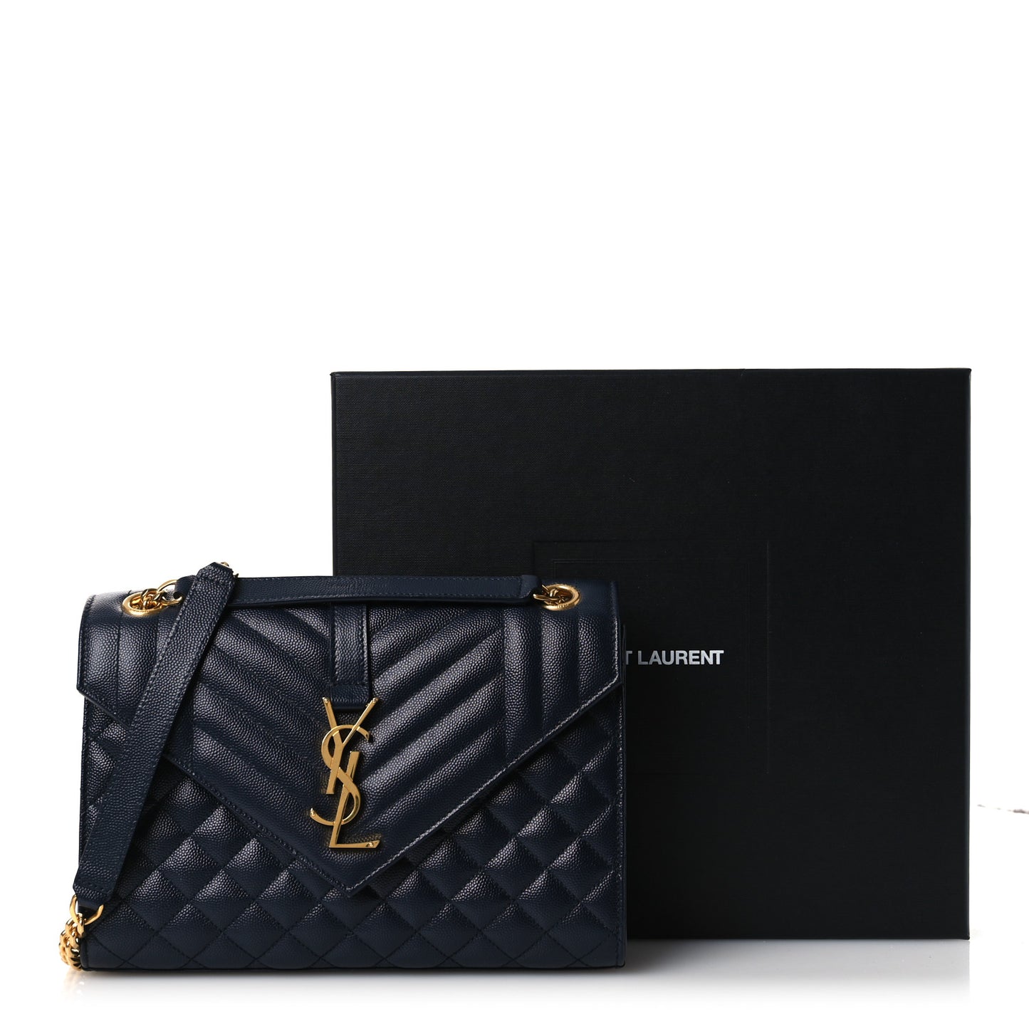 Grain De Poudre Textured Mixed Matelasse Triquilt Medium Monogram Satchel Deep Marine