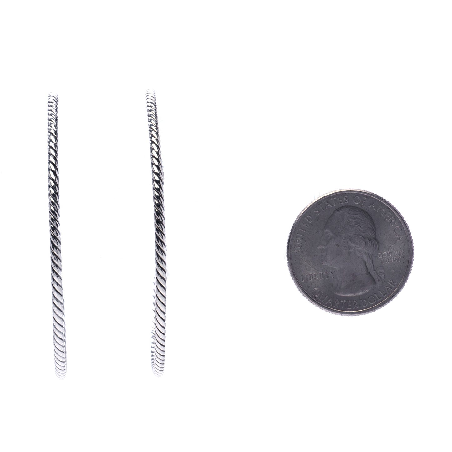 Sterling Silver Large Cable Classics Hoop Earrings