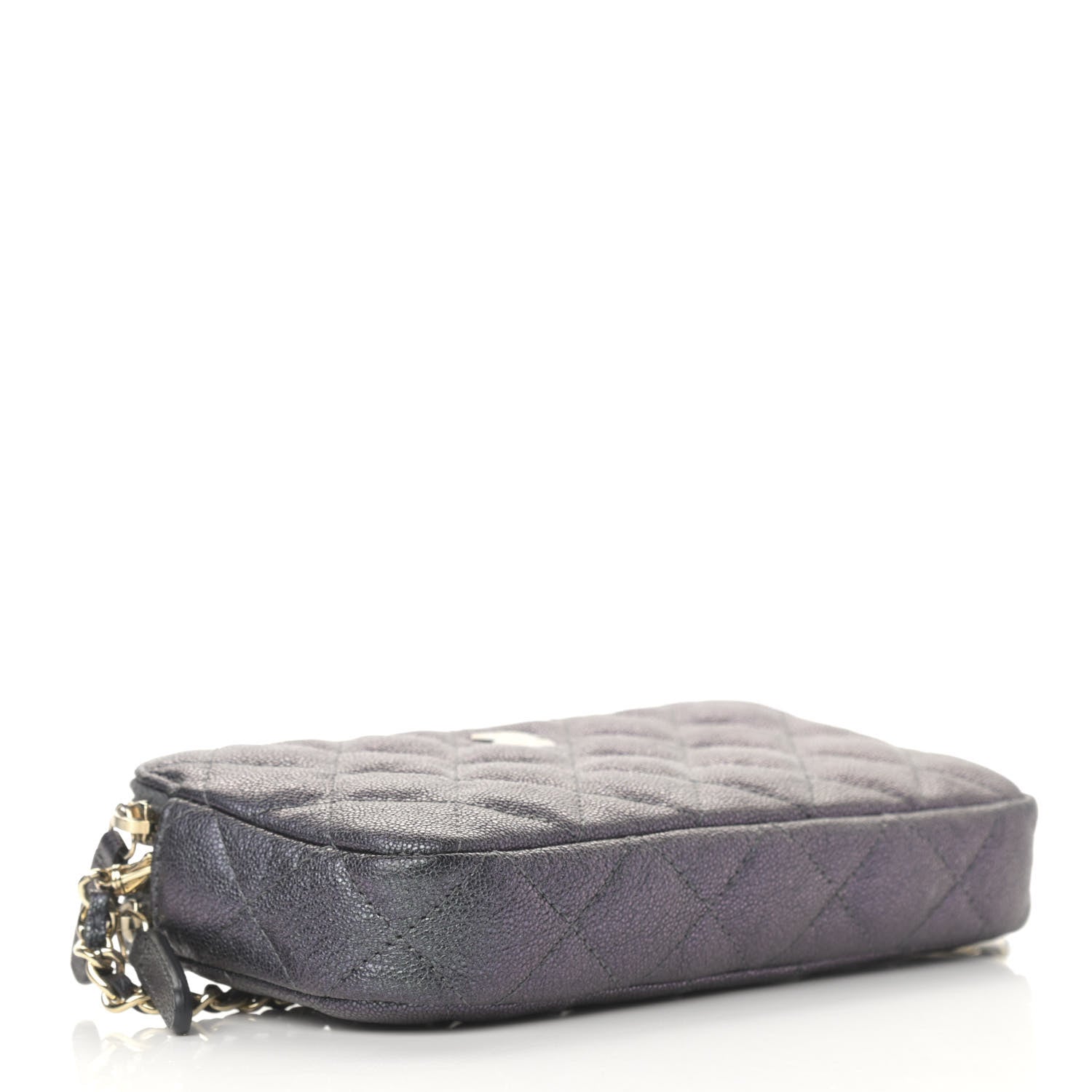 Chanel Iridescent Caviar Quilted Small Clutch With Chain Black 4 of 14