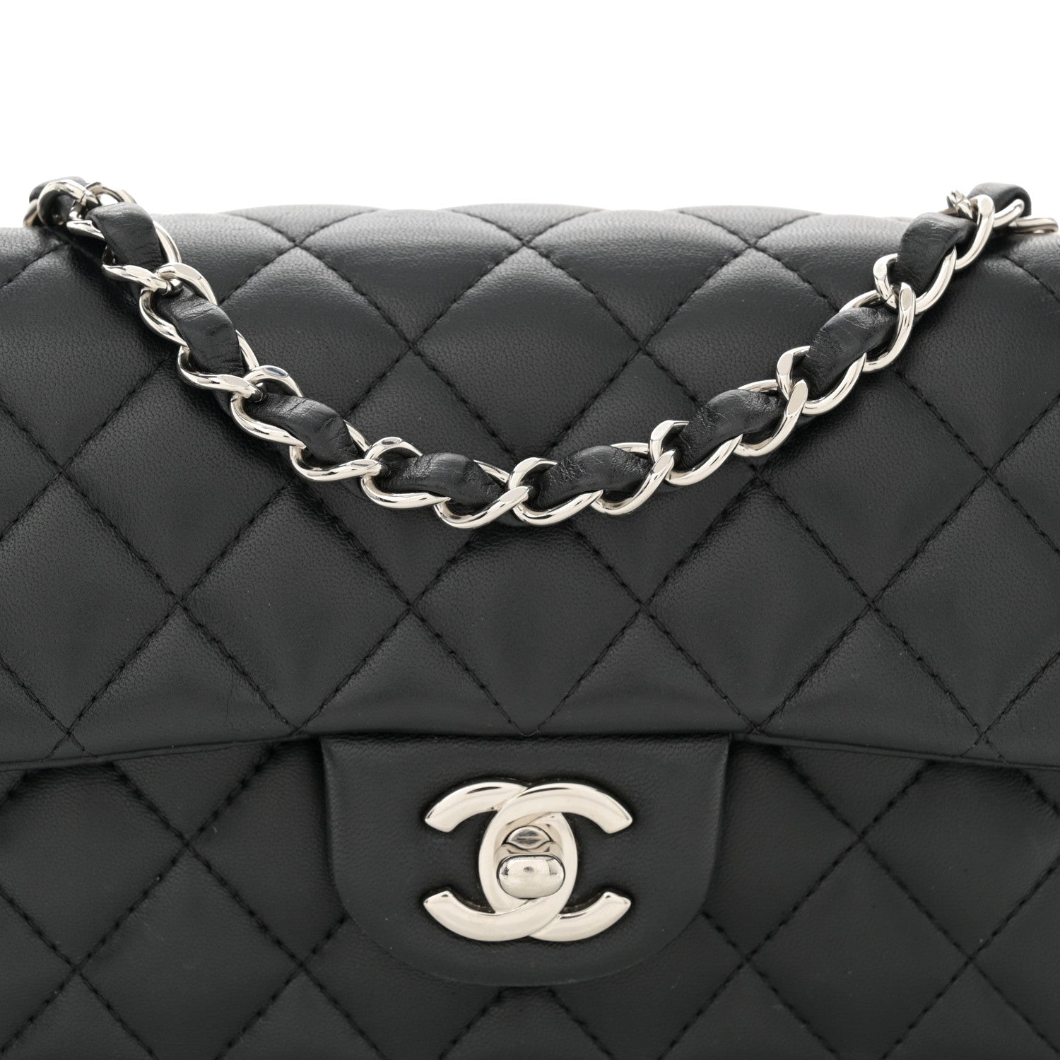 Chanel Lambskin Quilted Mini Rectangular Flap Black 8 of 10