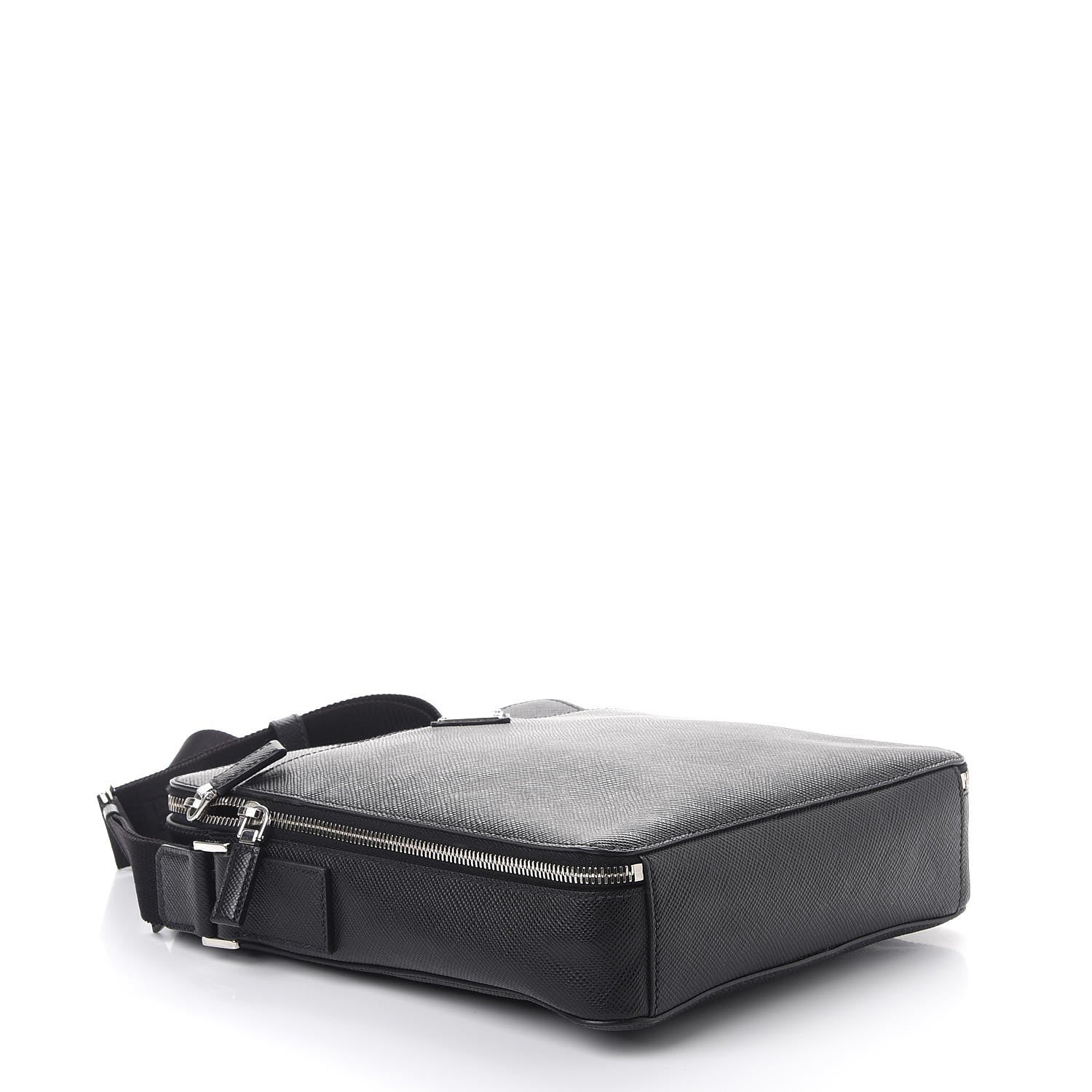 Prada Saffiano Flat Messenger Bag Black 4 of 9