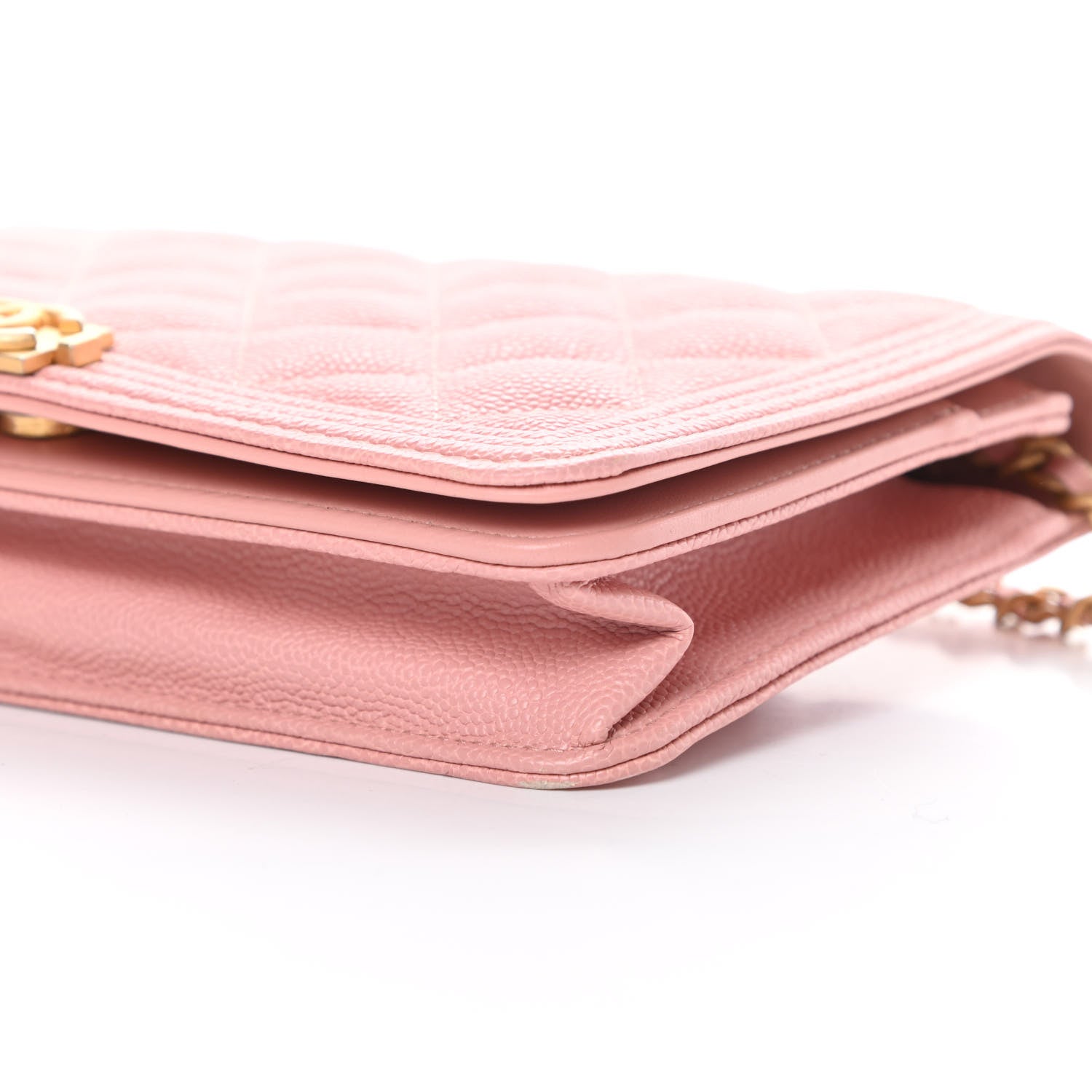 Chanel Caviar Quilted Boy Wallet On Chain WOC Light Pink 11 of 11