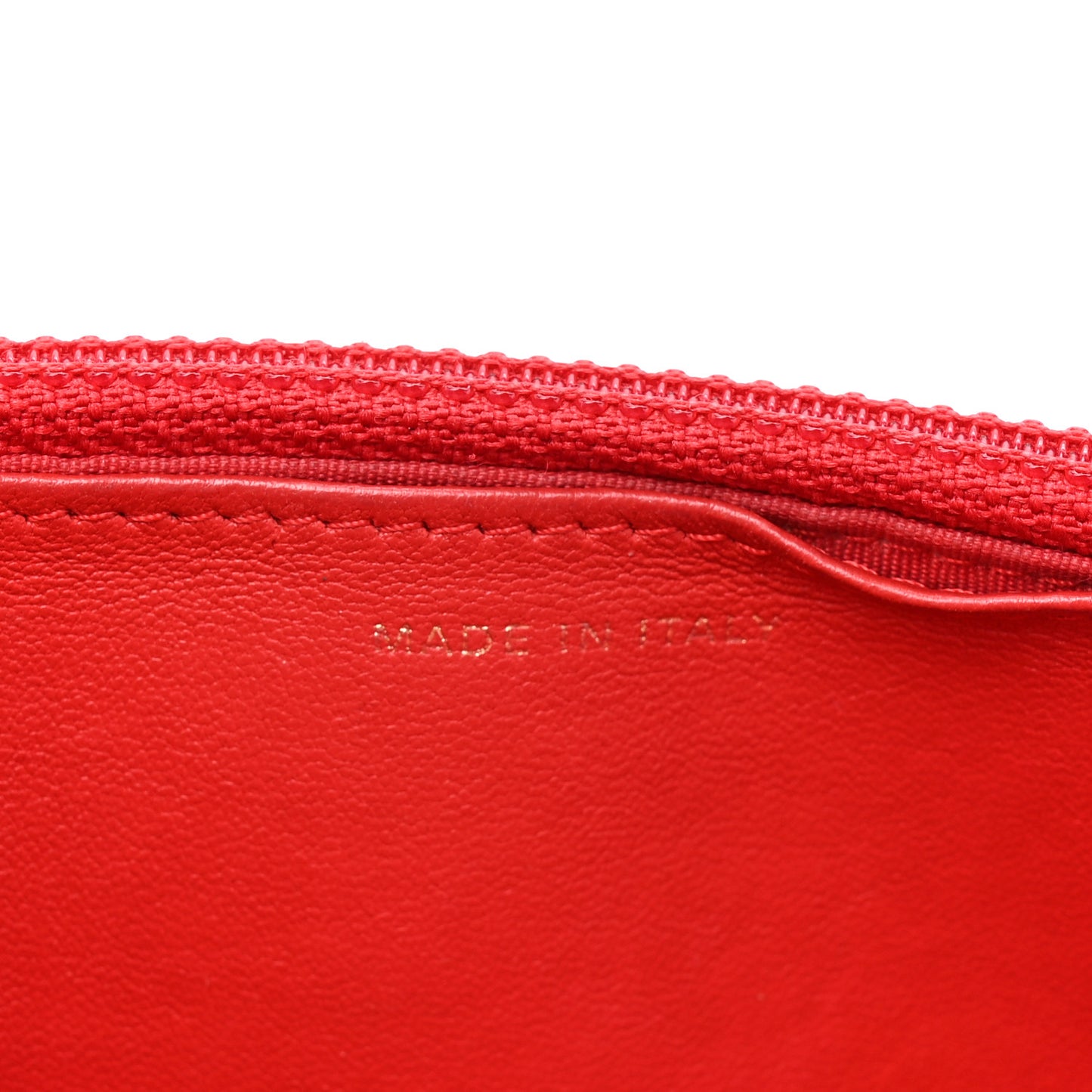 Lambskin Quilted Chain Around Wallet On Chain WOC Red