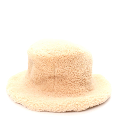 Hermes Shearling Womens Fauve Bucket Hat 57 Marron Tonka 6 of 8