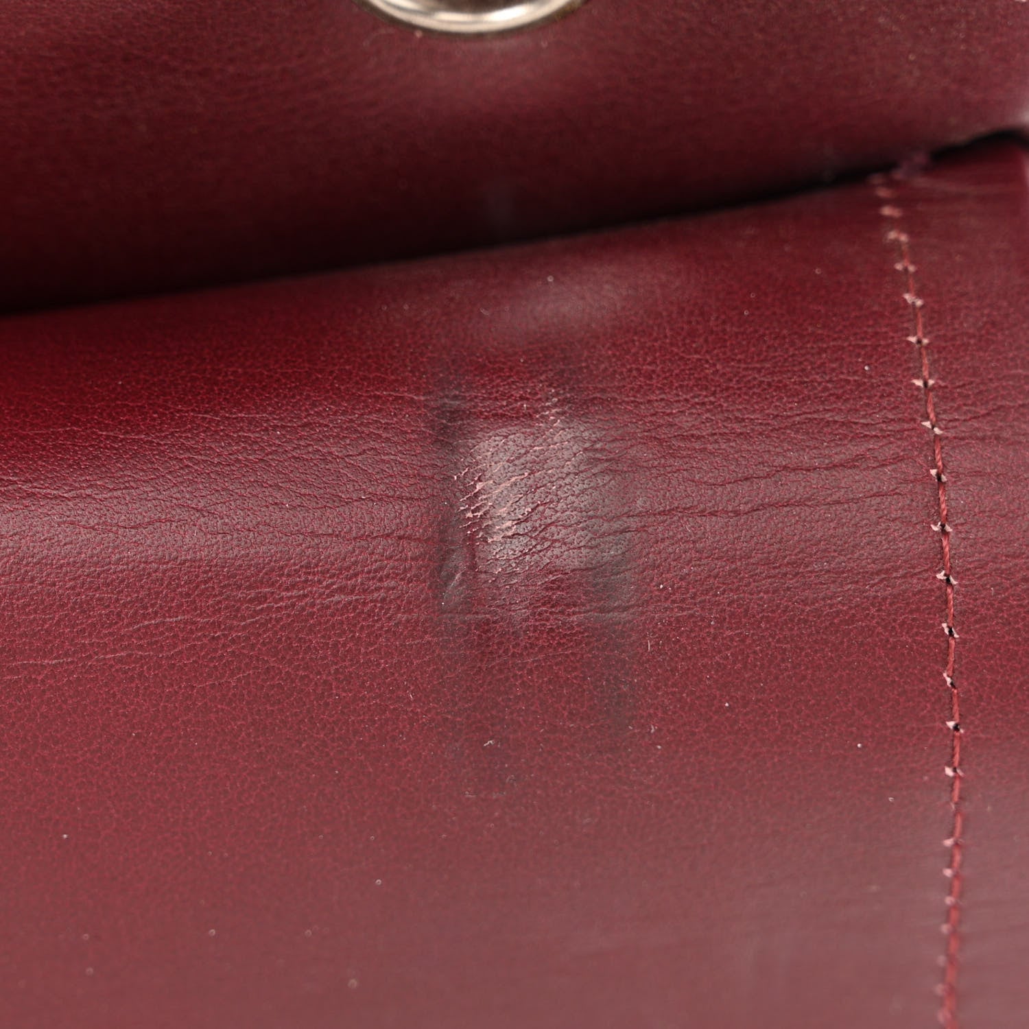 Chanel Striated Patent Quilted Medium Double Flap Burgundy 8 of 16