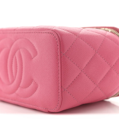 Chanel Caviar Quilted Small Vanity Case With Chain Pink 10 of 10