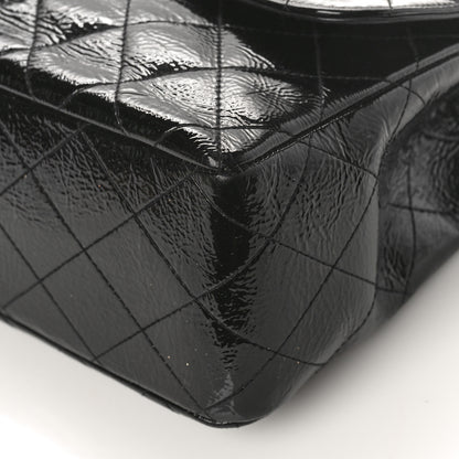 Chanel Distressed Patent Quilted Jumbo Single Flap Black 7 of 13