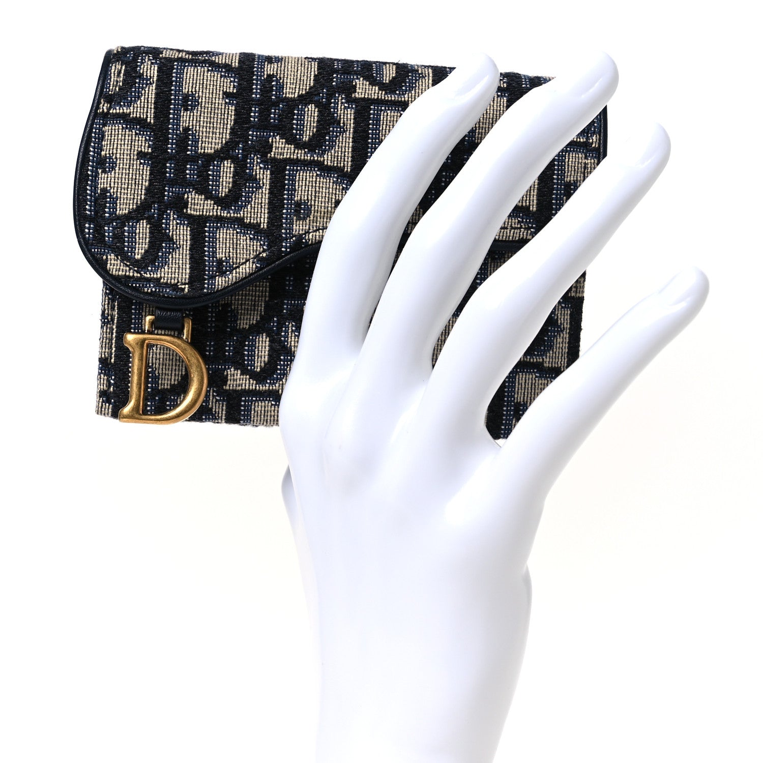 Christian Dior Oblique Saddle 5-Gusset Card Holder Blue 2 of 11