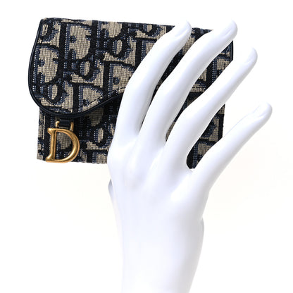Christian Dior Oblique Saddle 5-Gusset Card Holder Blue 2 of 11