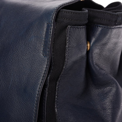 Saint Laurent Calfskin Canvas Large Muse Two Navy 12 of 13
