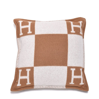 Hermes Wool Cashmere Avalon Pillow PM Ecru Camel 3 of 5