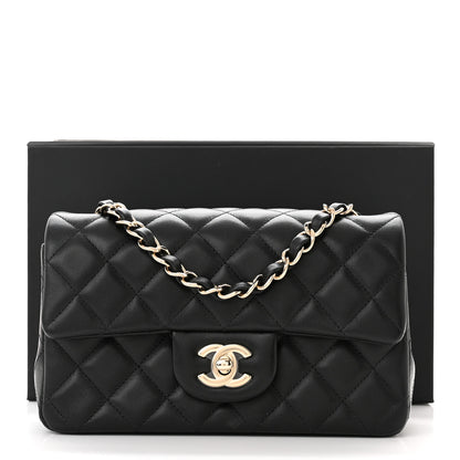 Chanel Lambskin Quilted Mini Rectangular Flap Black 12 of 12