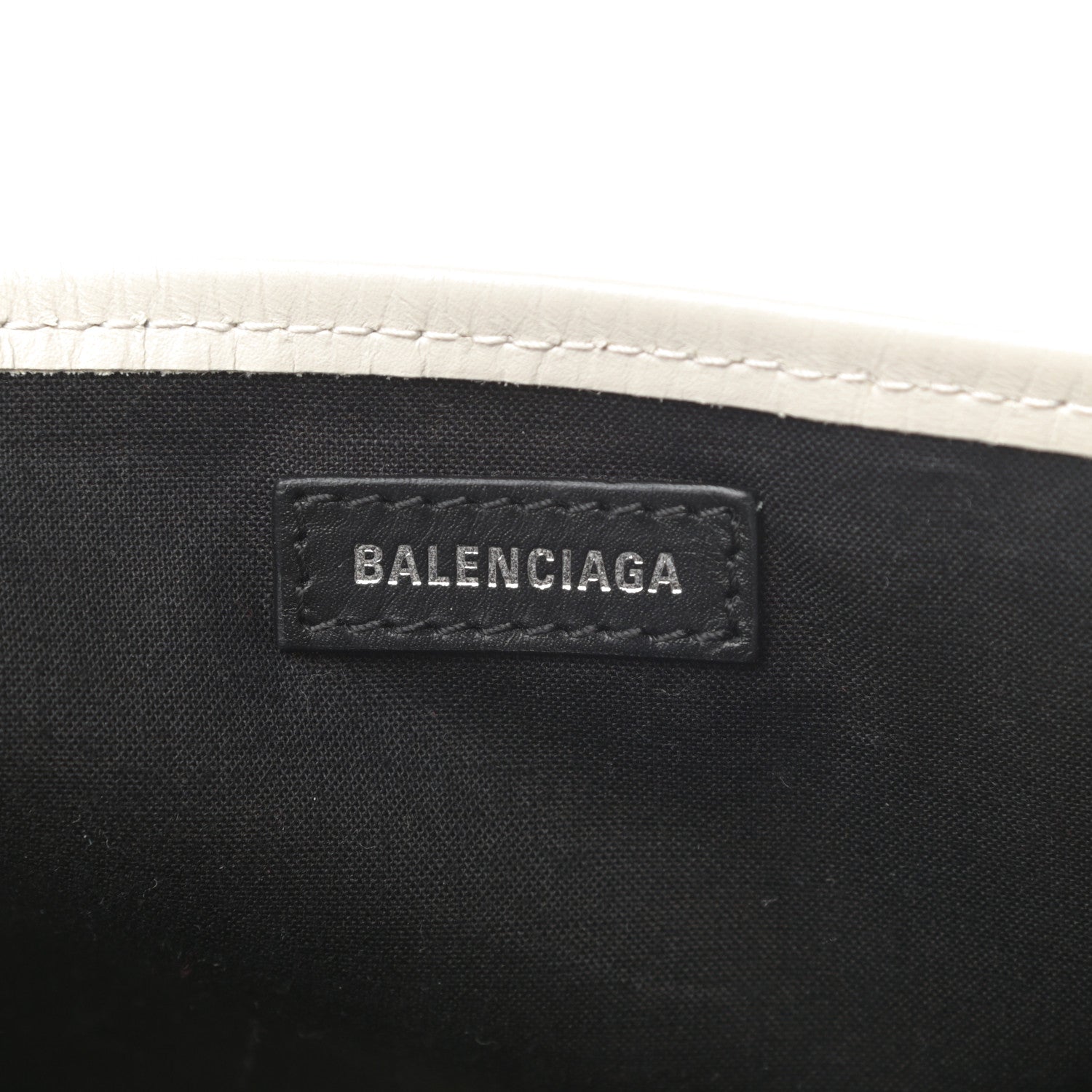 Balenciaga Cotton Canvas Calfskin Navy Cabas XS Natural 7 of 13