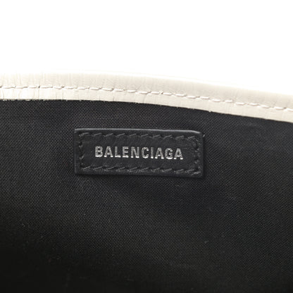 Balenciaga Cotton Canvas Calfskin Navy Cabas XS Natural 7 of 13