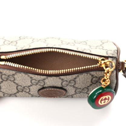 Gucci GG Supreme Monogram Azalea Calfskin Mini Retro Interlocking G Charm Bag Beige Ebony Brown Sugar 5 of 8